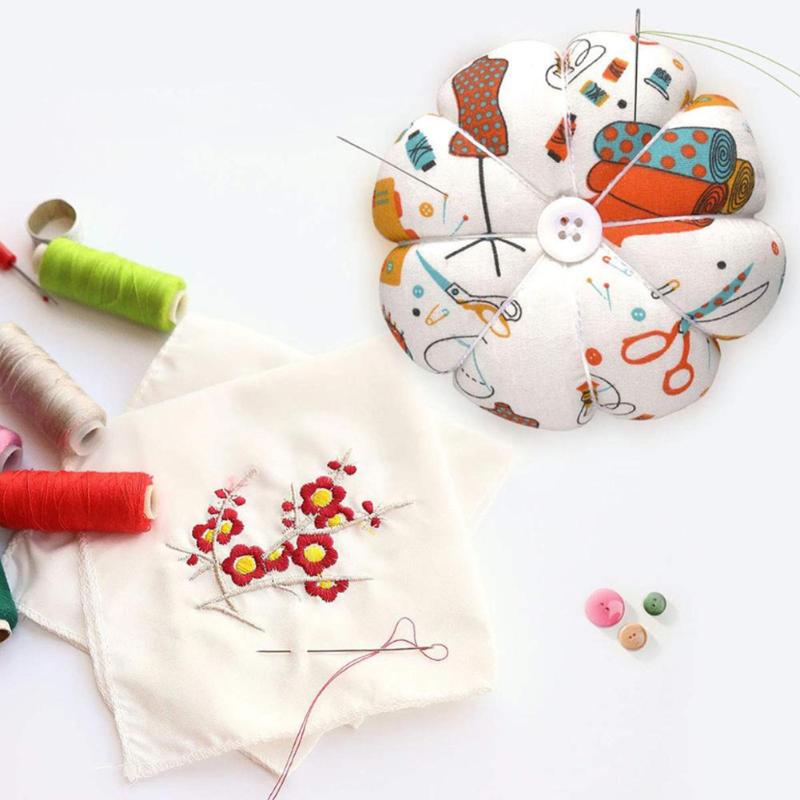 

1PC Pumpkin Needle Pin Cushion Holder Wrist Pincushion DIY Craft Sewing DIY Supplies Portable Sewing Accessories