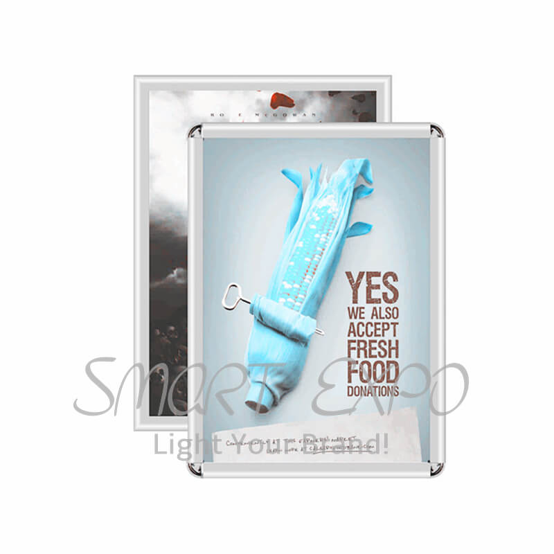 

A1 Alluminium Silver Anodized Snap Frame Clip Photo Frame With 25mm Round Or Mitered Corner Customized Sizes