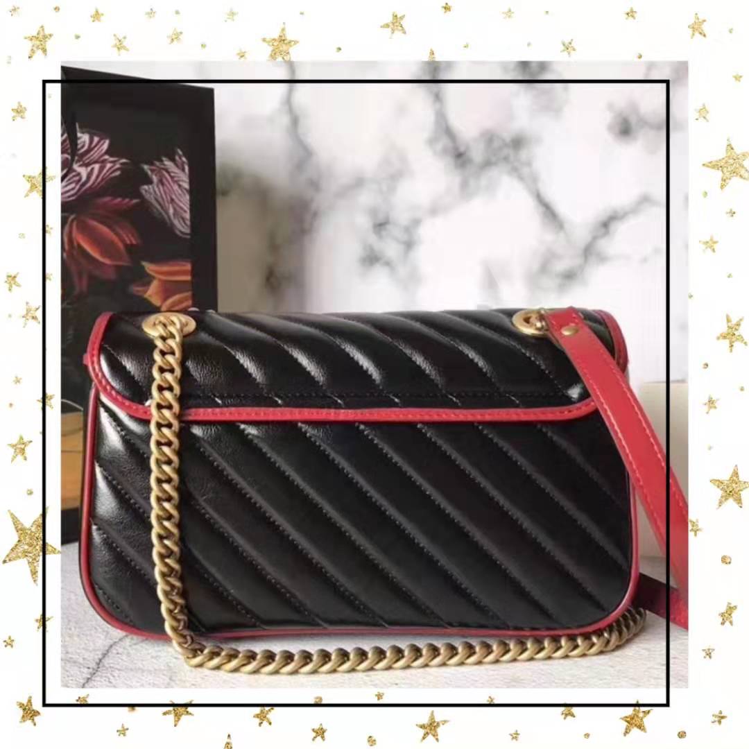 

Free shipping Marmont bag Luxury Handbags high quality Lady Designer Handbags soft Genuine cow Leather women Shoulder Bags