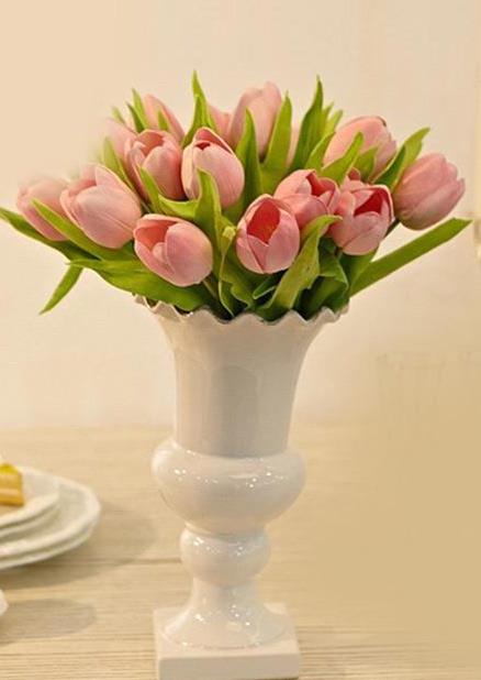 

SOLEDI Wedding Decoration 10Pcs Artifical Home Home & Living PU Flower White Decor Tulips, Pink