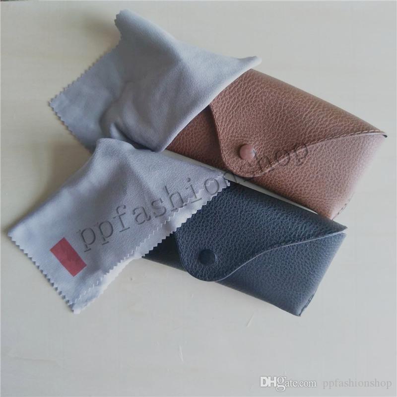 

Glasses case and cloth MOQ=10pcs Eyewear Accessories Brand HOT STYLE sunglasses pouch soft eyeglasses black brown color sun glasses box