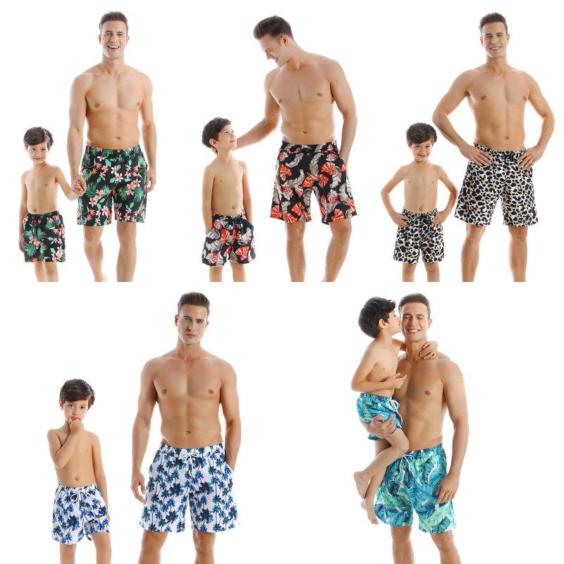 

Dad Son Swimwear Summer Family Swimsuit Father Son Mother and Daughter Beach Matching Clothes Daddy Boys Beach Shorts