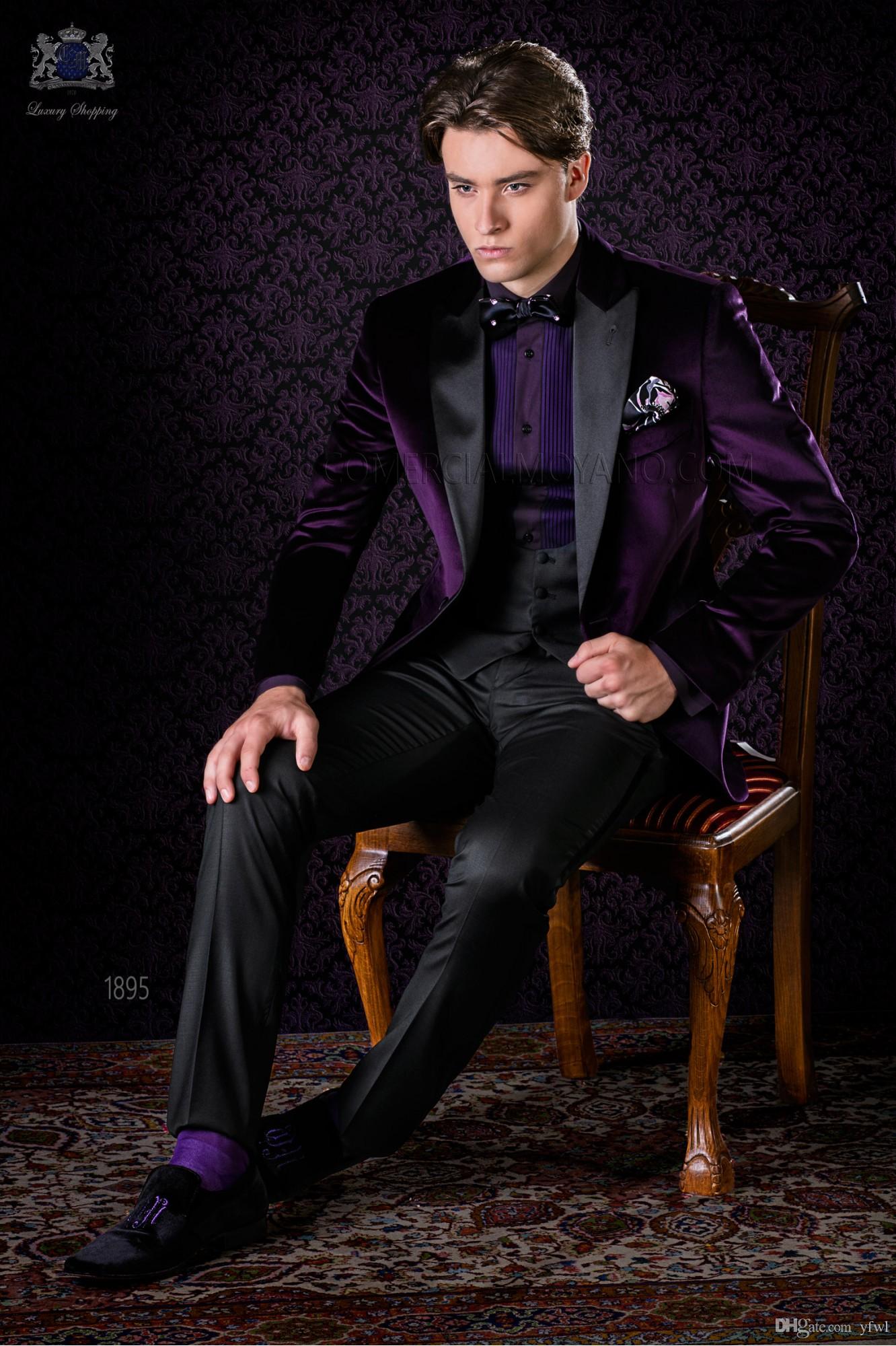 

Classic Velveteen tuxedos groom wedding men suits mens wedding suits tuxedo costumes de smoking pour hommes men(Jacket+Pants+Tie+Vest) 226, Same as image