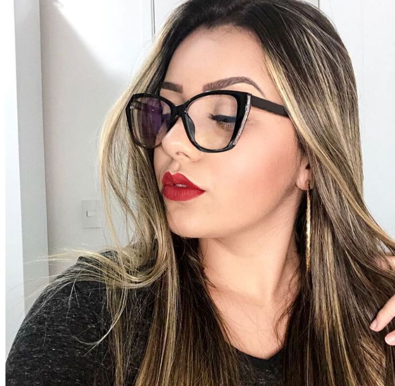 

Vintage Glasses frame retro Female Brand Designer Spectacle Plain eye Glasses Gafas eyeglasses eyewear mirror TR90 myopia glasses frame#4182, White;black