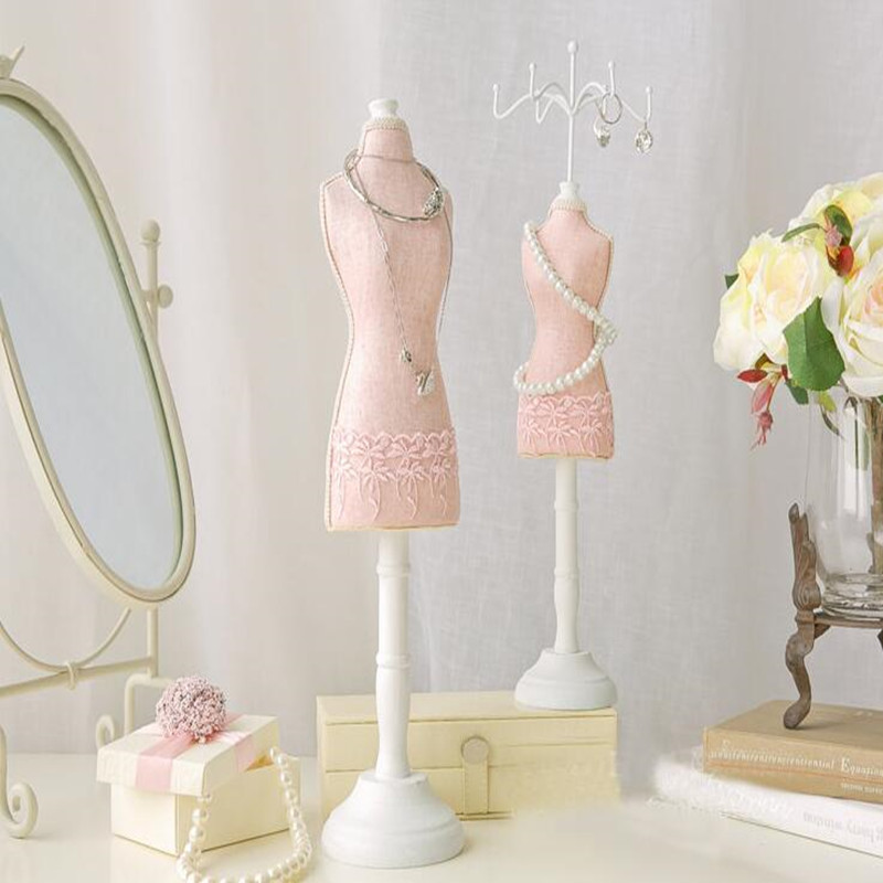 

Two size cotton linen fabric white model Jewelry Stand mannequin body Necklace Display Holder Ring storage jewelry rack 1pc D186
