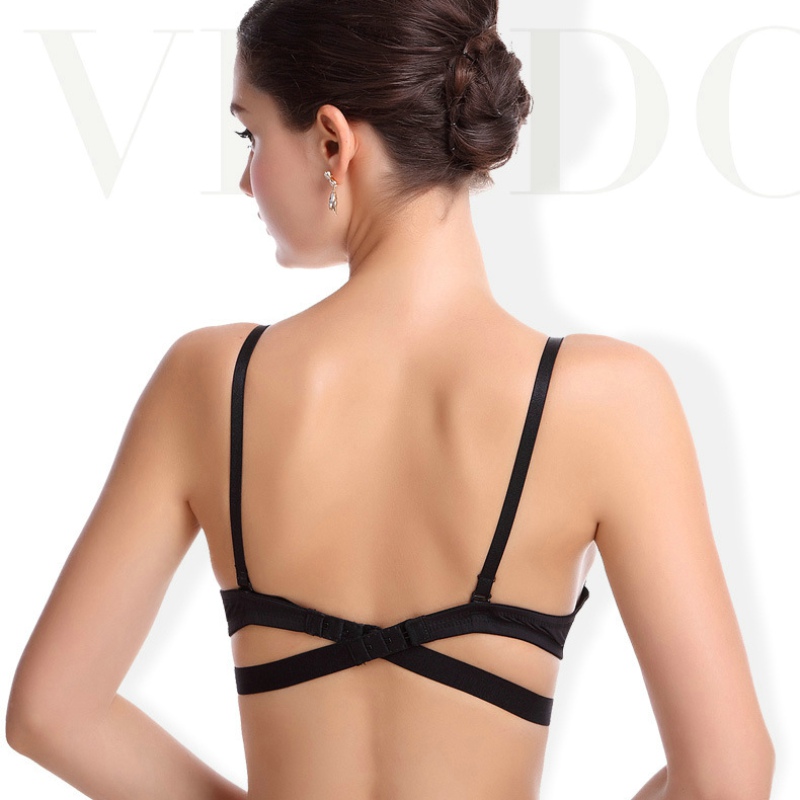 

Japanese Style Deep V Push Up Bra Strapless Underwire Underwear Women Sexy Soutien Gorge Thin Half Cup Lingerie Beauty Back, White