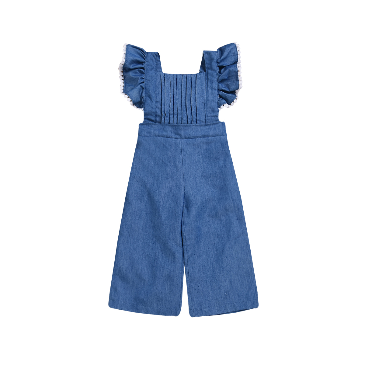 

Newborn Infant Baby Girl Denim Casual Elastic Waist Romper Jumpsuit Outfits Sunsuit Clothes, Blue