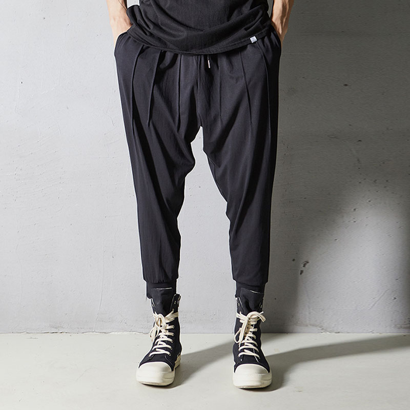 

Men Japan Street Fashion Loose Casual Pant Male Hip Hop Streetwear Sweatpants Dark Black Jogger Harem Trousers, X008