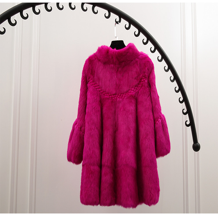 

2019 new winter full fur real fur coat women' long loose fashion jacket, Black