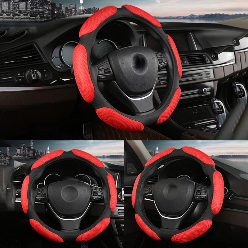 

LEEPEE With 3D Design/Suede Fabric steering wheel braid Car Steering Wheel Cover Universal Diameter 38CM Anti-Slip