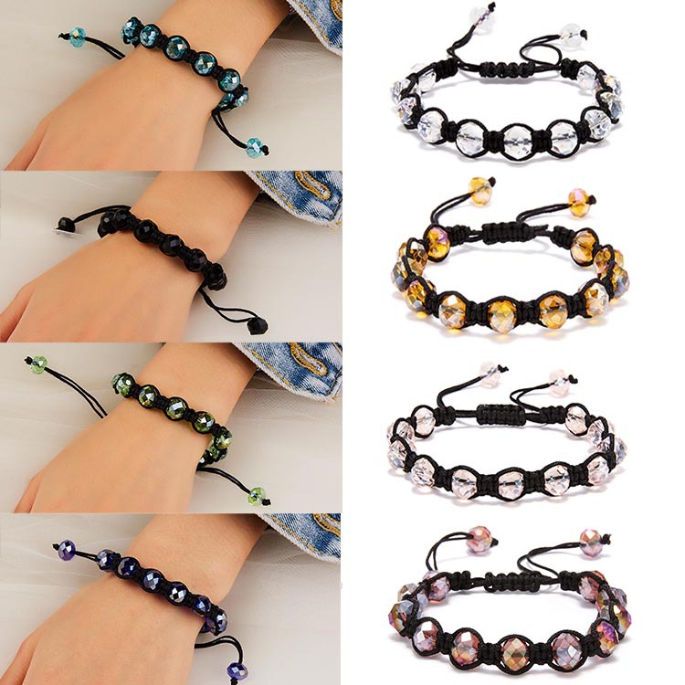 

2020 New 8 Colorful Crystal Beaded Bracelet Woven Adjustable Bracelet Womens Jewelry High Quality Accessories Holiday Gift