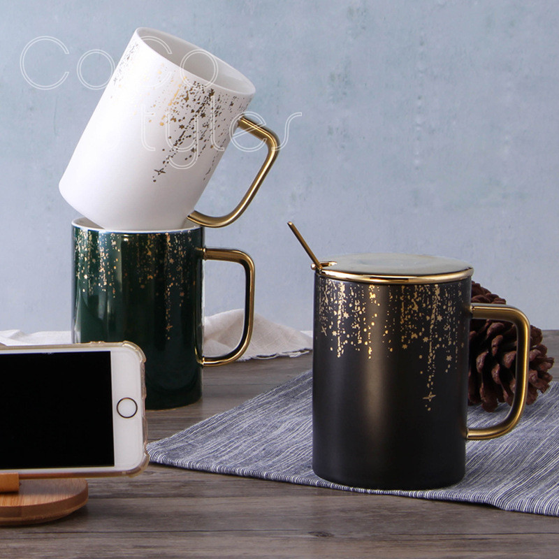

Cocostyles InsFashion creative ceramic mugs with handle for modern home decor, As pic