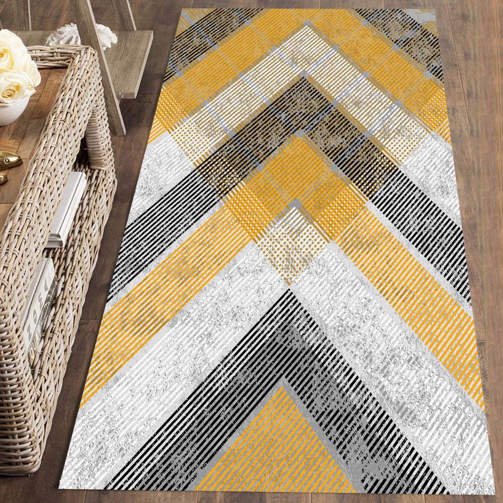 

Else Gray Yellow Marble Arrow Vintage Geometric 3d Print Non Slip Microfiber Washable Runner Mats Floor Mat Rugs Hallway Carpets, As pic