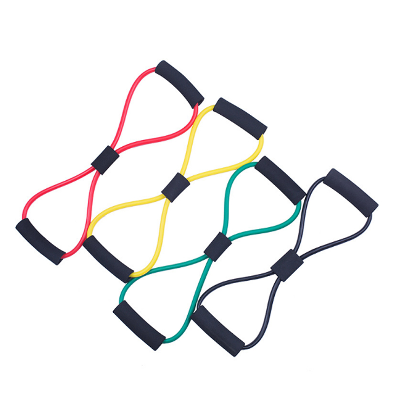 

2020 Hot Yoga Gum Fitness Resistance 8 Word Chest Expander Rope Workout Muscle Fitness Rubber Elastic Bands for Sports Exercise