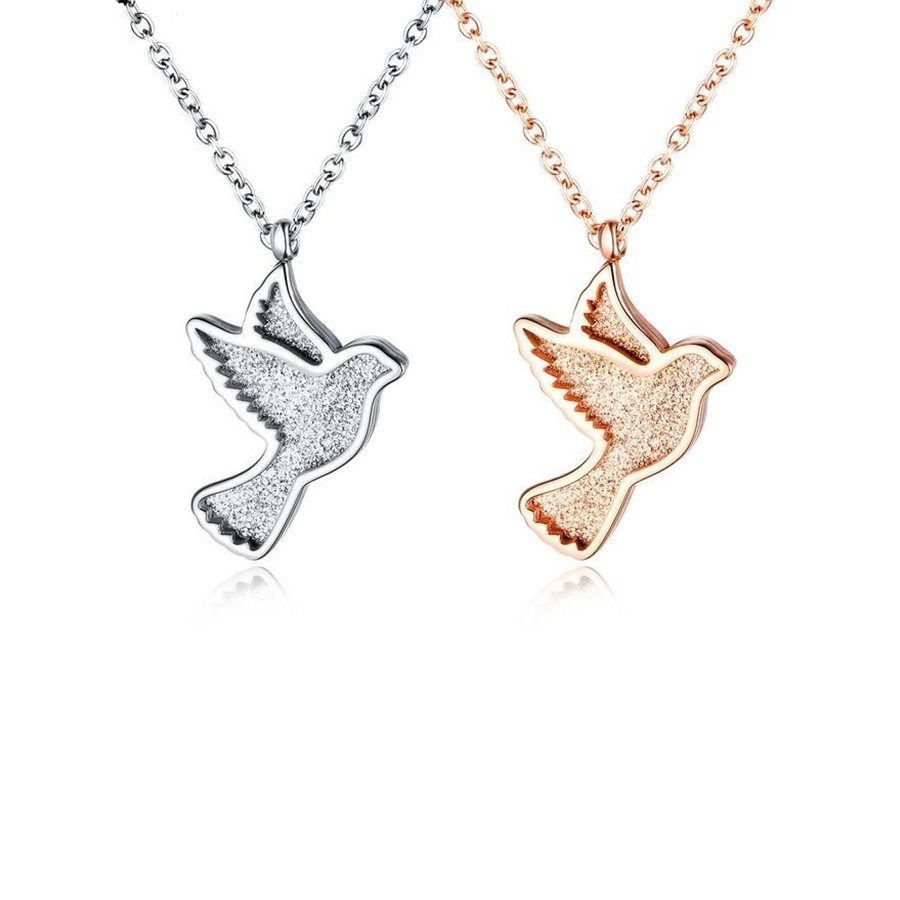 

Women Pigeon Pendant Chokers Necklaces Jewellery Gold Silver 50cm Long Link Chains Design Fashion Necklace Gift for Women