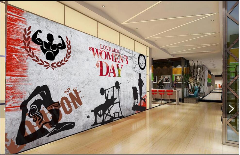 

WDBH 3d wallpaer custom photo Nostalgic retro sports gym tooling tv background on the wall home decor living room wallpaper for walls 3 d, Non-woven