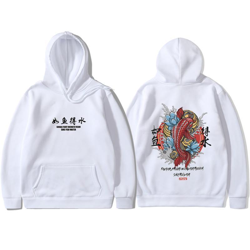 

Fashion New Men Cool Men' Hip Hop Hooded Hoodies Japanese Style Koi Casual Sweatshirts Streetwear Men/Women Pullover, Purple