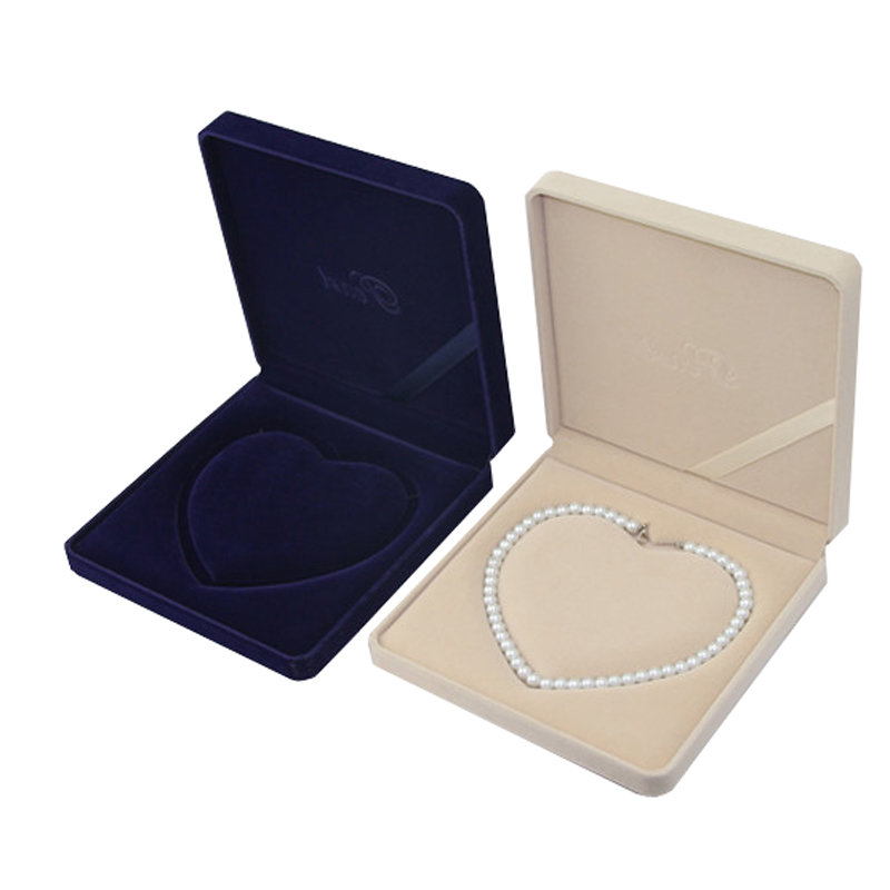 Jewelry Packaging Box Jewelry Display Velvet Pearl Necklace Gift Present Box Necklace Storage Case Heart shaped box-image-500403613