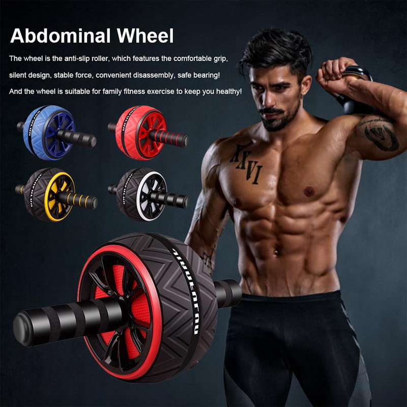 

Home Gym Fitness Equipment Abdominal Wheel Press Roller Muscle Exercise Wheel For Arm Waist Leg Exercise Gum Workout Yoga Pilate, Black