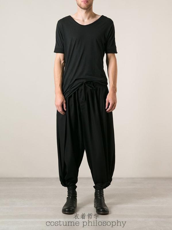 

27-44 ! 2020 New Men's clothing Male culottes loose bloomers wide leg pants plus size singer costumes, Black