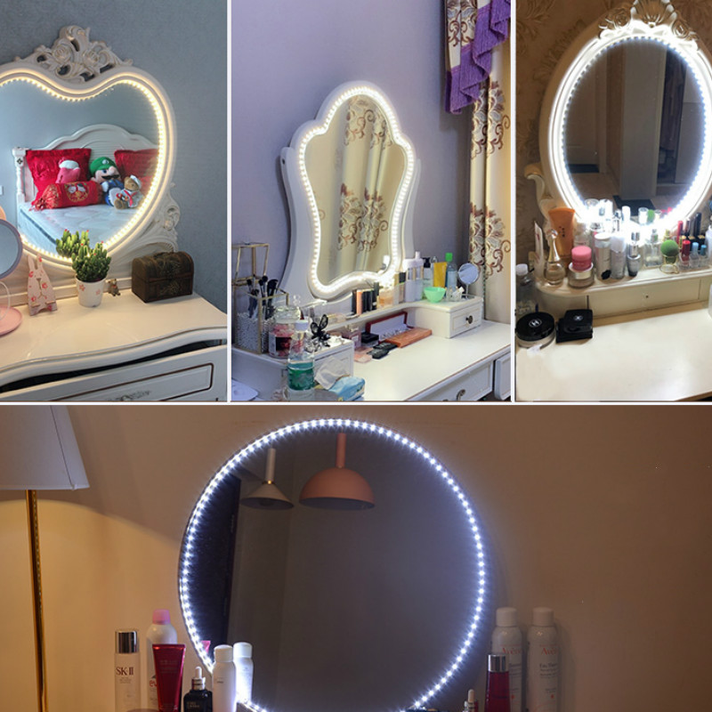 contr/ôle Tactile WAYKING Miroir de Maquillage Lumineux Hollywood avec lumi/ères LED Grand Miroir cosm/étique avec 15 Ampoules et Plateau de Table Blanc