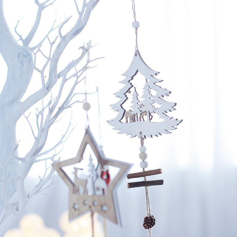 

2019 decorative pendant carving small wooden pendant Star ornaments