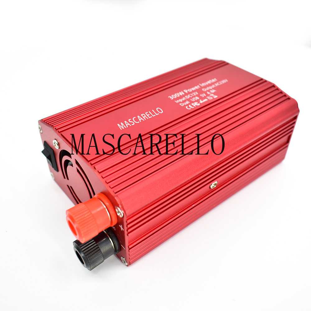 500W DC a AC Convertidor de Corriente DC 12V a 110V 220V AC Inversor autom/ático de autom/óviles Transformador con Adaptador de Coche USB Doble Rojo