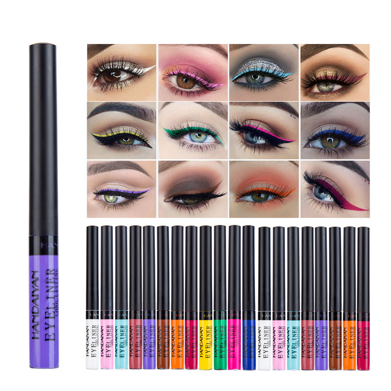 

HANDAIYAN 12 Rainbow Colors Liquid Eyeliner Glitter Long Lasting Waterproof Eye Liner Liquid Eyeshadow Pigment Face Cosmetic