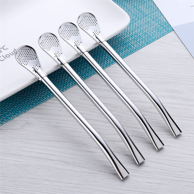Mate Straw Drink Spoon Straw Stainless Steel 304 Bombilla Filter Straw for Tea Drinking on Promotion-image-408795003