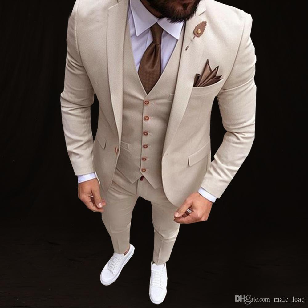 

Handsome Groomsmen Notch Lapel Groom Tuxedos Mens Wedding Dress Man Jacket Blazer Prom Dinner 3 Piece Suit(Jacket+Pants+Tie+Vest) B69, Same as image