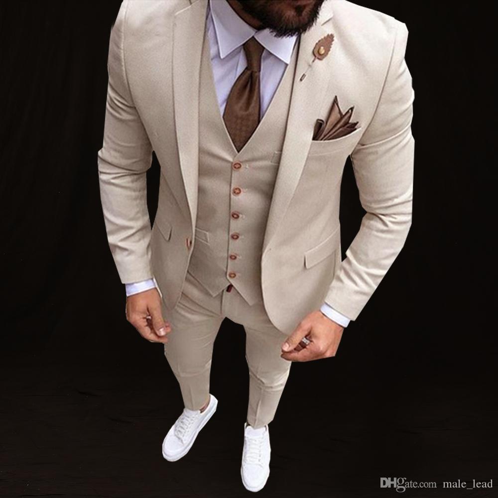 

Handsome Groomsmen Notch Lapel Groom Tuxedos Mens Wedding Dress Man Jacket Blazer Prom Dinner 3 Piece Suit(Jacket+Pants+Tie+Vest) B69, Same as image