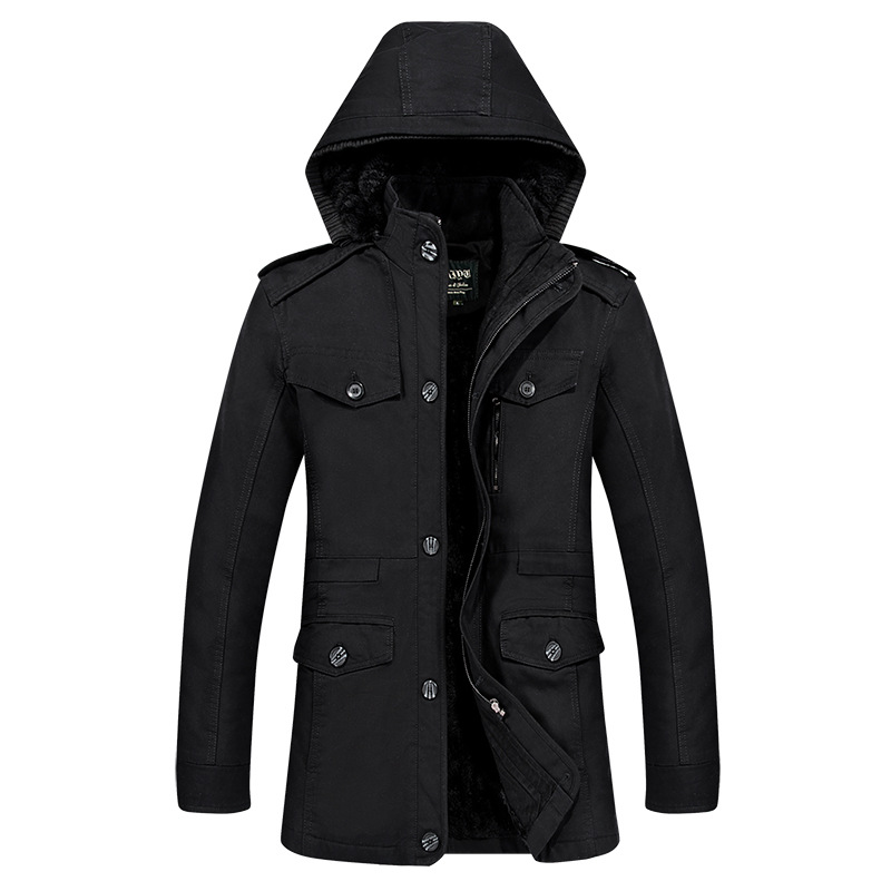 

Winter Jacket Men Casual Cotton Thick Warm Coat Men's Outwear Parka Plus size 6XL Coats Windbreak Snow Jackets, Black