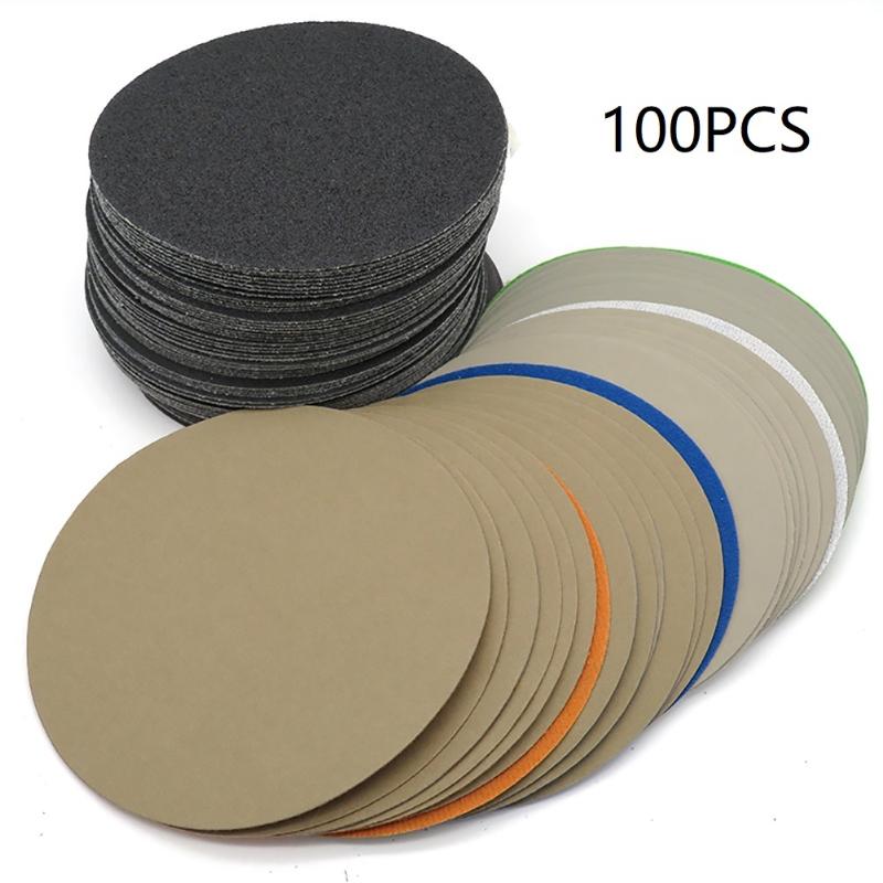 

100pcs 6in/150mm 320 400 600 800 1000 1500 2000 3000 5000 10000 Grit Disk Water Sandpaper Flocking Wet And Dry
