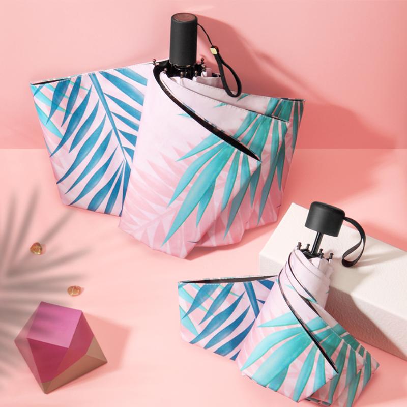 

Ultralight Sun And Rain Protection Umbrella UV Pink Folding Pocket Mini Umbrella Clear Paraguas Mujer Sunshade Sunny W