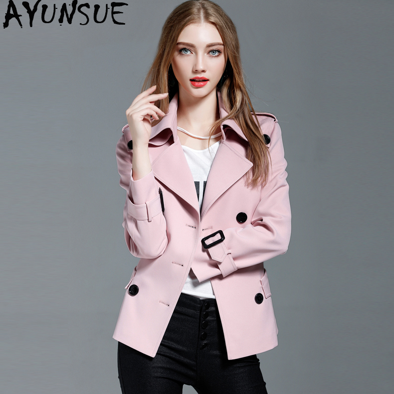 

AYUNSUE Spring 2020 Trench Coat for Women Korean Fashion Clothes Women' Windbreaker Autumn Overcoat Sobretudo Feminino F1078, Beige