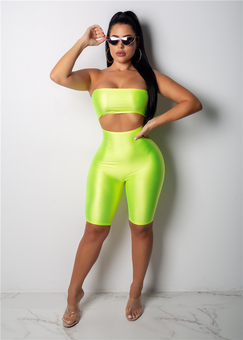 neon green playsuit
