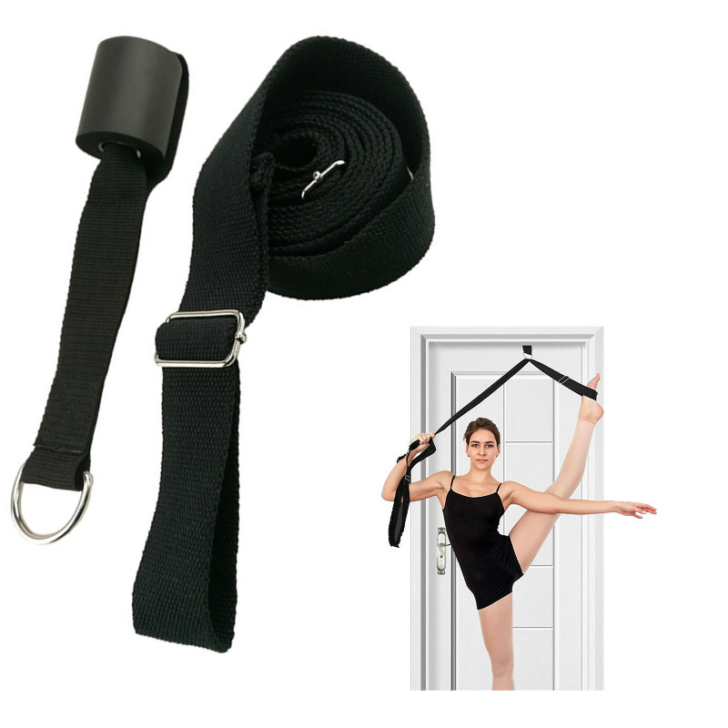 

Door Flexibility Stretching Leg Stretcher Strap for Ballet Cheer Dance Gymnastics Trainer Yoga Leg Stretch Belt new, Black