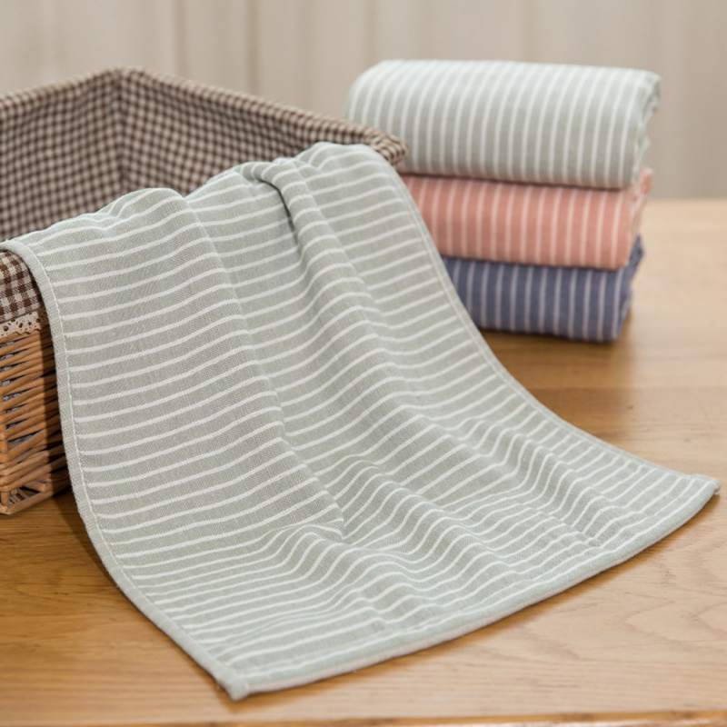 

High-grade Striped Gauze Towel Breathable And Quick-drying Face Towel Cotton Absorbed Soft Face