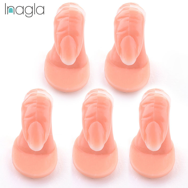 

Inagla 5Pcs Plastic Fake Finger Model Practice Training Nail Art False Nail Tips Display Salon Tools Display Tool Soft Finger, 5pcs model a