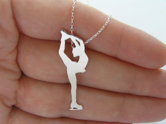 

30pcs Sports Lover Split Skater Girl Necklace Ice Skater Split Athlete Charm Pendant Necklace Jewelry Gift for Women