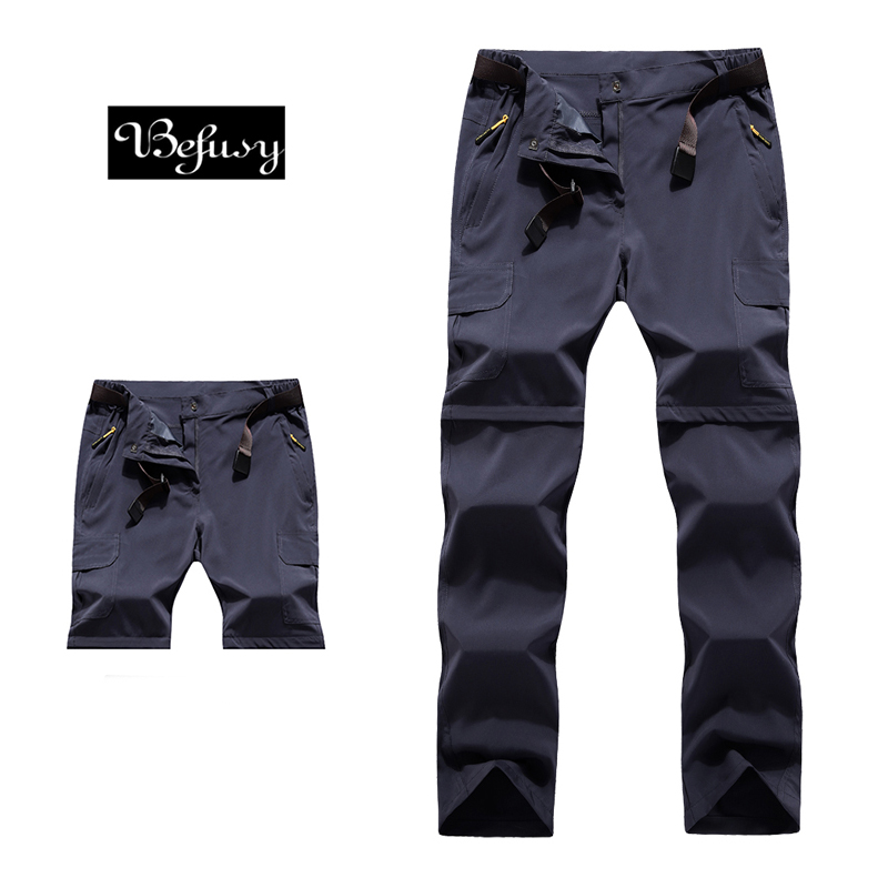 

Befusy Stretch Summer Quick Dry Removable Men Hiking Pants Outdoor Sports Trousers For Climbing Cycling Water Repellent, Army green