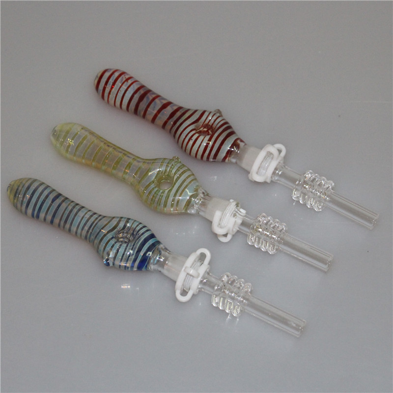 

10mm mini Nectar Collecter hookah Kit with quartz nail tip oil rig water glass bongs collector