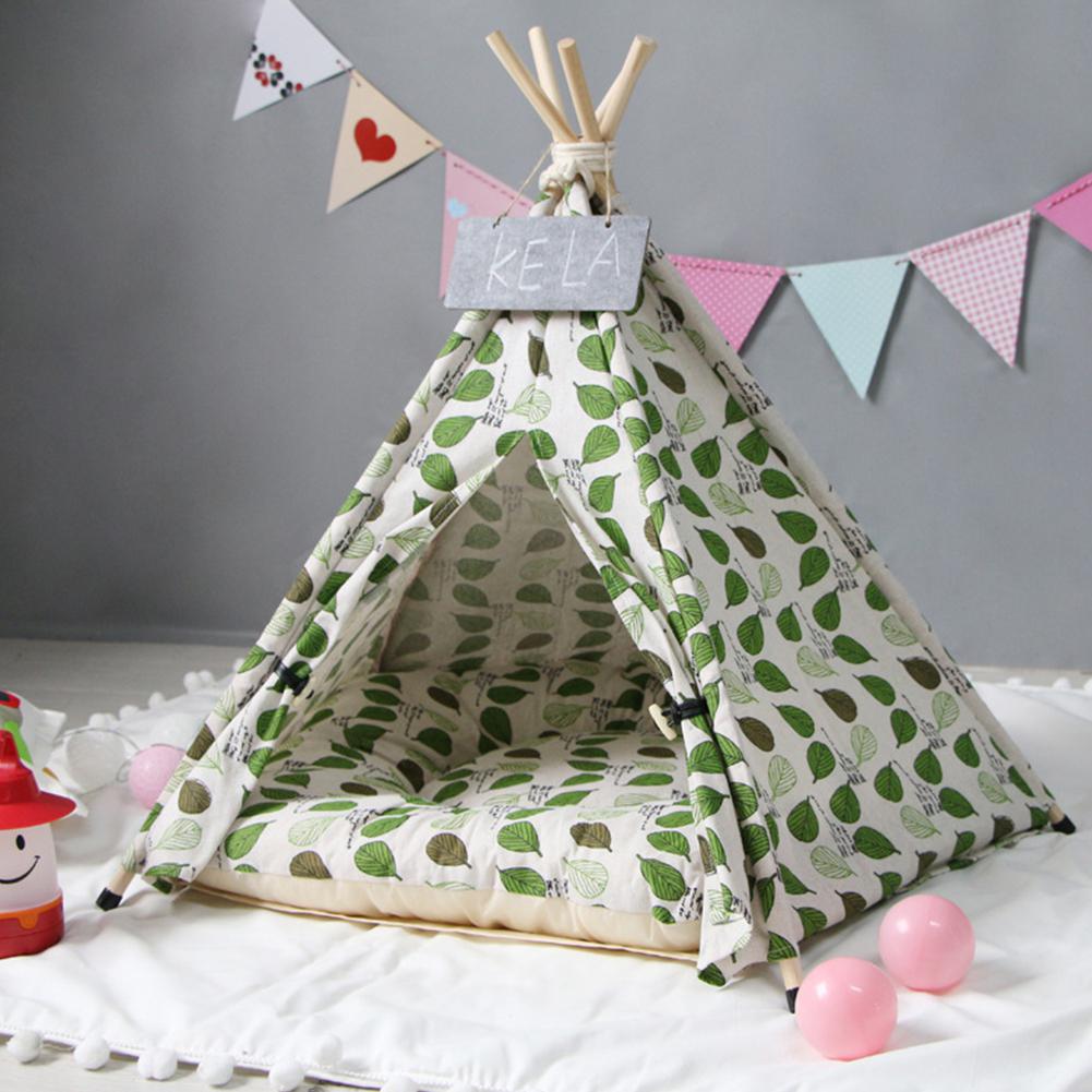

Foldable Dog Cat House Kennel Pet Tent Easy Operation Dog Bed Sleeping Mat Portable Indoor Outdoor Pet Travel Supplies Bed, Green