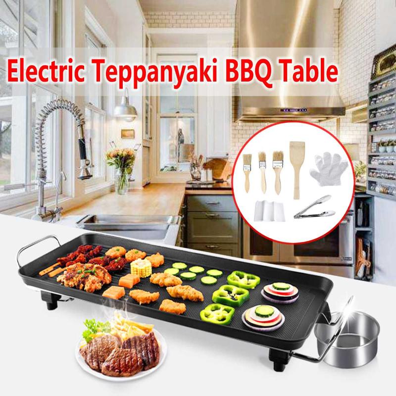 

1350W Non-sticky Family Barbecue Electric Raclette Grill Smokeless Grill Raclette Electric Griddle Baking Tray