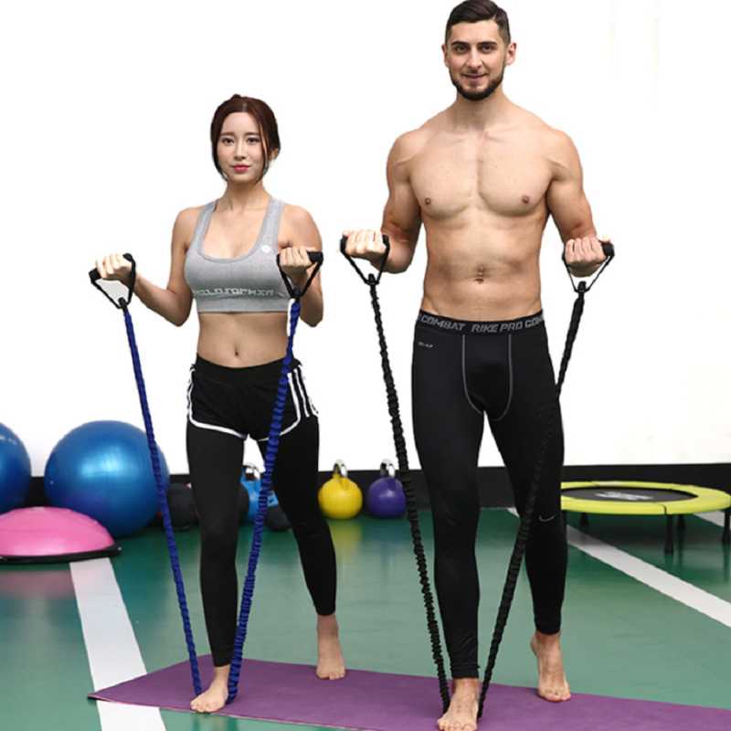 

Resistance Bands With Handles 5 Levels Fitness Training Yoga Pull Rope Elastic Rubber Resistance Bands Strength Workout Sports