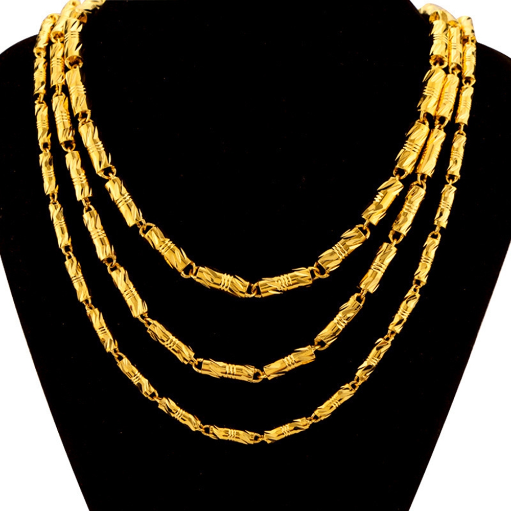 Geometric Mens Necklace Heavy Chain 18K Yellow Gold Filled Hip Hop Rock Style Fashion Choker Necklace Gift-image-499924297