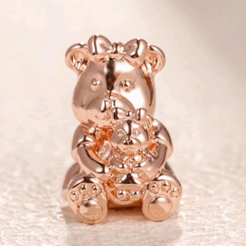 Dropshipping Silver Rose Gold Charm Pandora Bracelets Beads Jewelry Making Bear 100%925-Sterling Silver Original-image-478103528