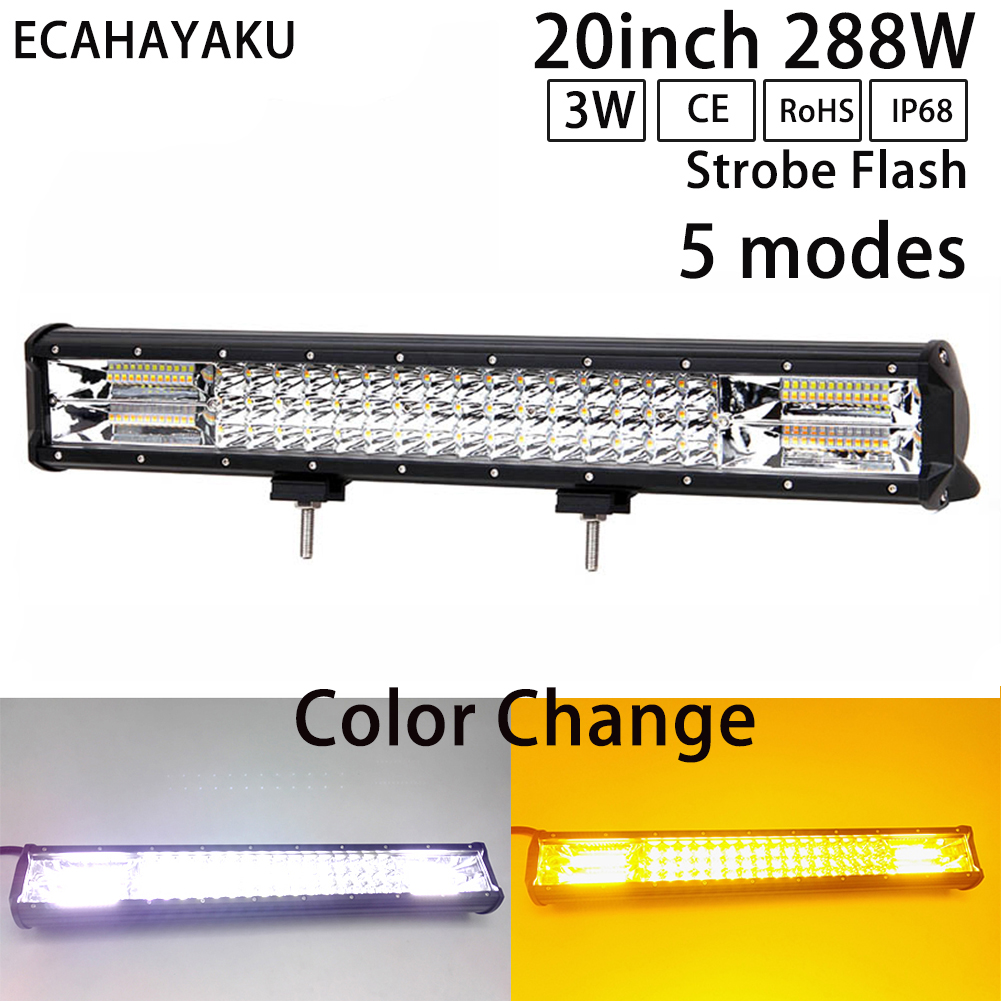 

ECAHAYAKU high intensity 20inch off-road LED Bar Light 6000K Waterproof 12V 24V for Auto 4x4 Trucks SUV ATV Trailer Tractor Boat