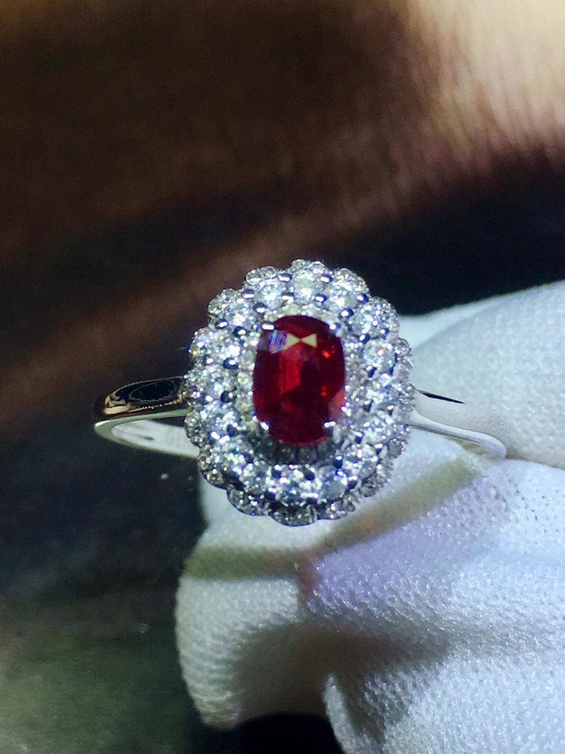 

819 Ruby Ring Fine Jewelry Pure 18 K Gold Natural Red Ruby 0.5ct Gemstones Female's Wedding Diamonds Fine Rings CJ191205