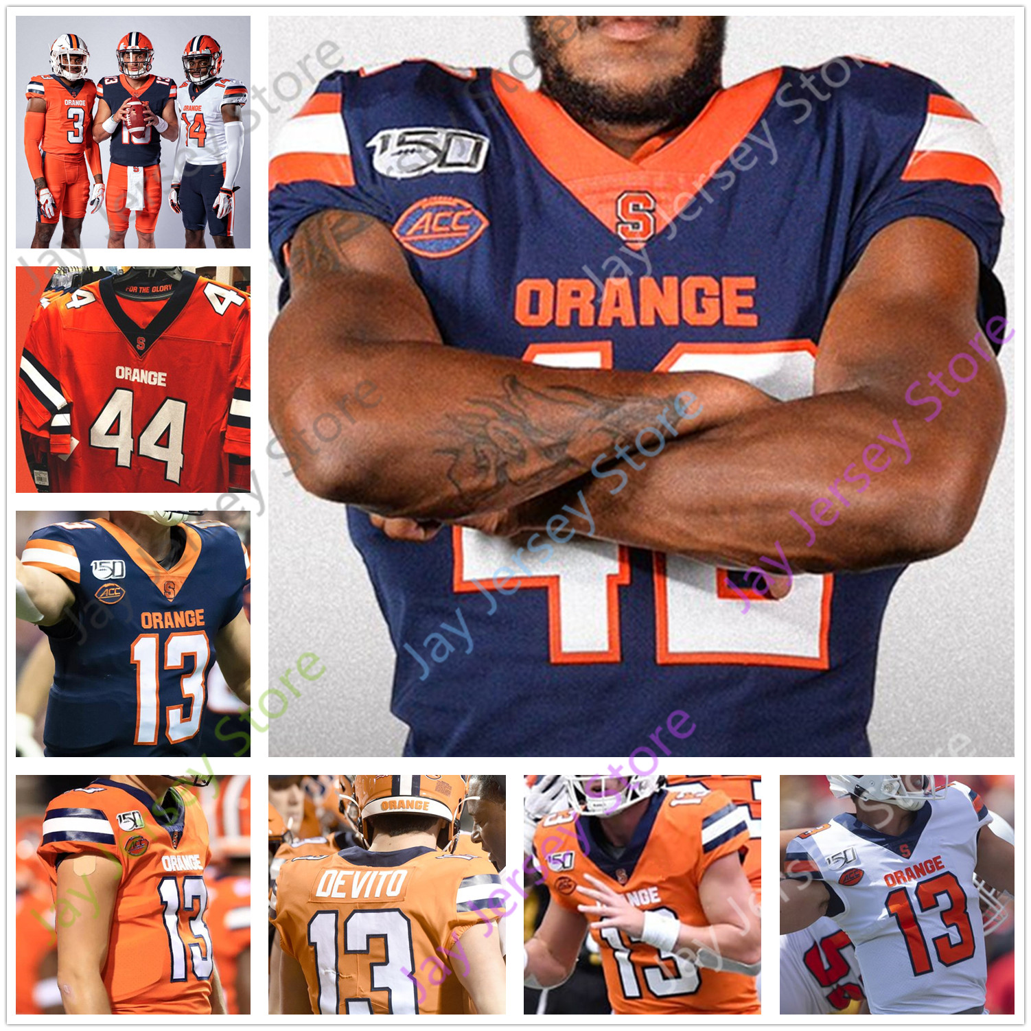 

Custom Syracuse Orange Football Jersey College 1 Sean Riley 46 Lakiem Williams 2 Eric Dungey 99 Chandler Jones 54 Dwight Freeney, No extra patch